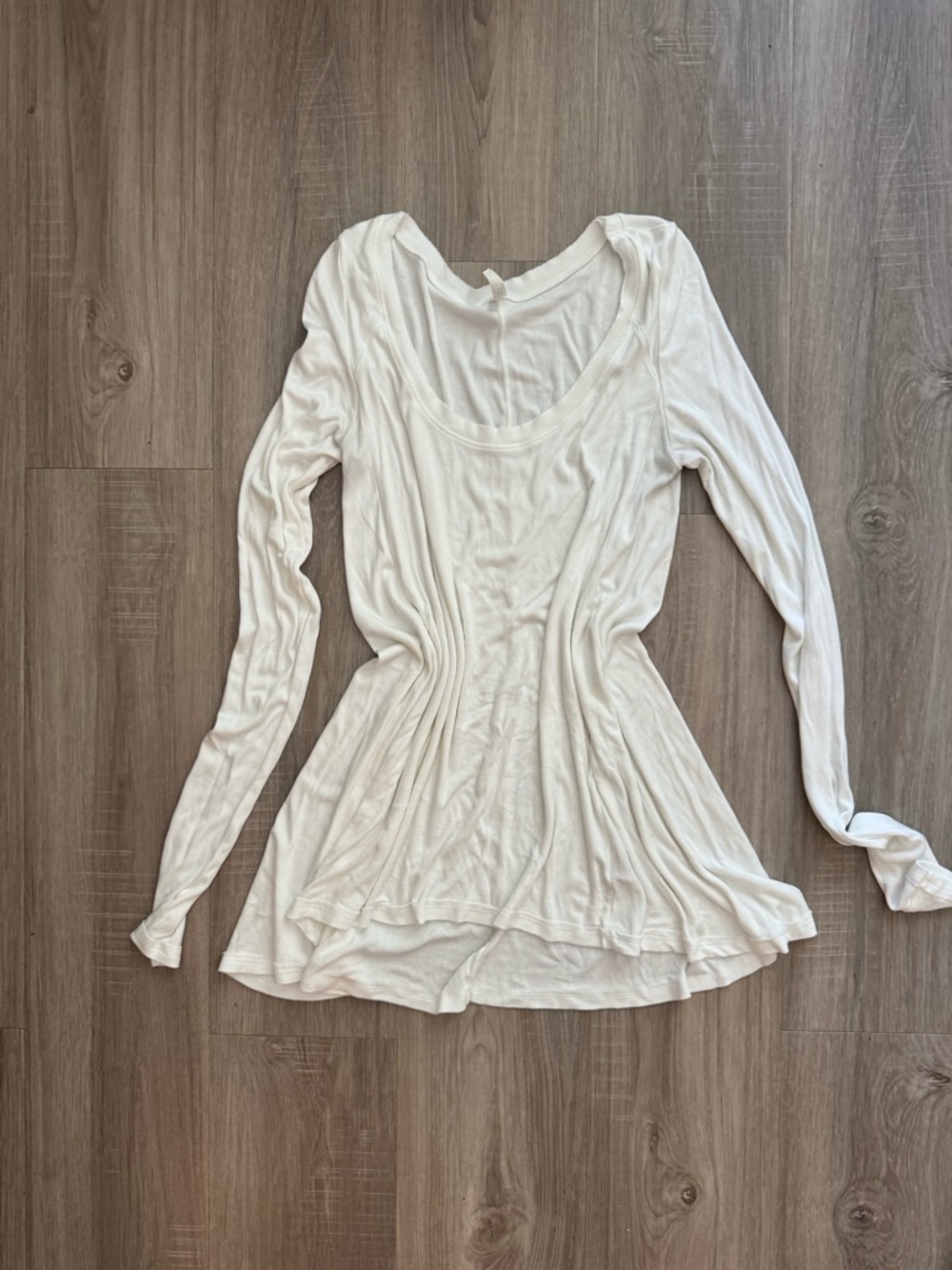 Free People January Tee White Long-Sleeve Top